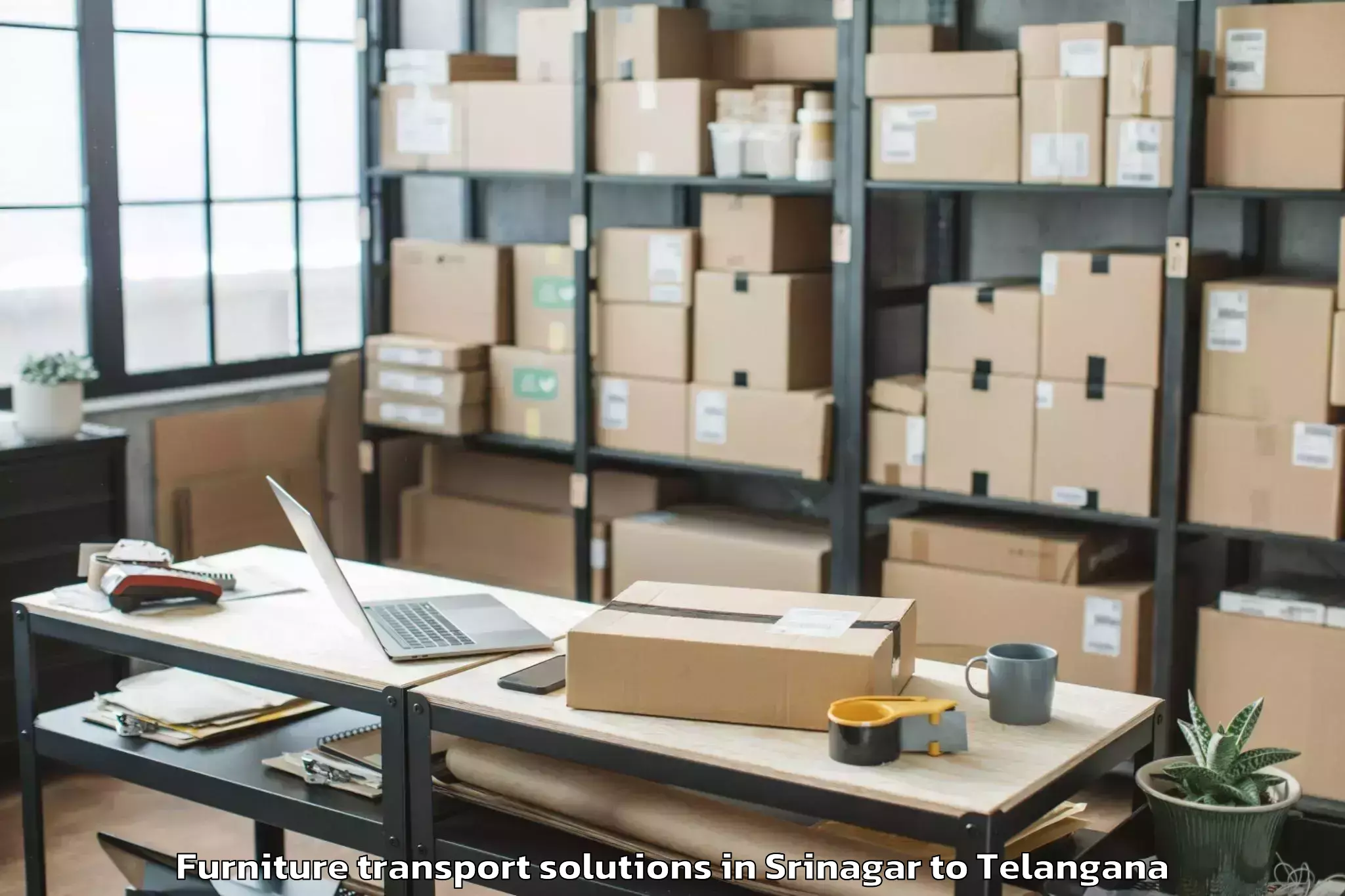 Professional Srinagar to Sikanderguda Furniture Transport Solutions